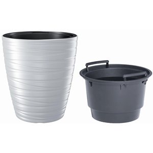Fioriera in plastica Maze da 68L con serbatoio, colore bianco, 47,5 (lunghezza) x 47,5 (larghezza) x 52,3 (altezza) cm - Product Image 2