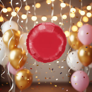 Globo Circular Rojo para Fiestas, 24 Pulgadas (60 cm), Bolsa de 12 Unidades - Product Image 3