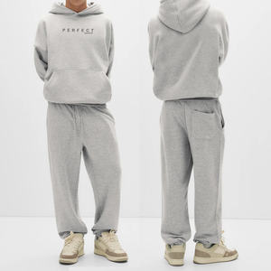 Ensemble de survêtement décontracté pour homme, pantalon droit, ensemble de sweat-shirt à capuche, 100% coton, sweat-shirt en molleton, ensemble de jogging, sweat-shirt en coton, survêtement en molleton - Product Image 1