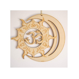 Panneau mural rond en MDF de luxe élégant, style Art déco, sculpté à la main, décoration intérieure, prix bas - Product Image 2