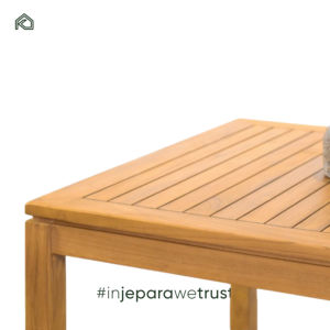 Mesa de Comedor Cuadrada de Madera de Teca Sólida para Jardín Exterior, Color Natural, Estructura de Teca para Muebles de Comedor de Parque - Product Image 3