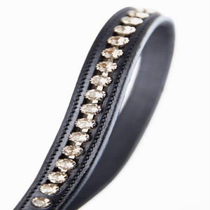 Banda de cuero para cejas de caballo, banda de alta calidad con 1 Fila de cristales dorados, banda para cejas personalizada mega ostentosa - Product Image 4