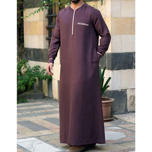 Jubba Thobe Islámica para Hombre, Personalizada, Talla Grande, Ligera, Transpirable, Lisa, Informal, Larga hasta el Tobillo, Manga Larga, para Eid y Ramadán - Product Image 3