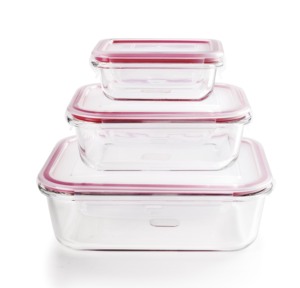 Set di 3 contenitori quadrati in vetro per alimenti (Ibili 754750) - Product Image 1