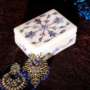 Indian Luxury Handmade Mother of Pearl Inlay Jewelry Boxes Marble Material for <b>Necklace</b> Home Decoration <b>Gift</b> <b>Box</b> by Wholesaler - Product Image 1