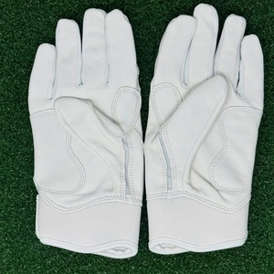 Gants de frappe de baseball en cuir de vachette de couleur blanche à manchette courte à bas prix pour les jeunes et les adultes - Product Image 2