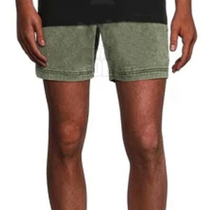 Short Homme Design Classique Lavé à l'Acide Respirant Poids Lourd Cordon de Serrage Ceinture Solide Style Décontracté - Product Image 5