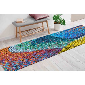 Colorful <b>Mosaic</b> Rug: Modern <b>Art</b> Printed Floor Mat, Non-Slip,Nonwoven Soft Rug - Product Image 5
