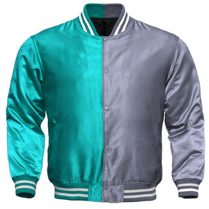 Personalizado satén bombardero Varsity chaquetas al por mayor en blanco satén béisbol niños chaquetas impermeables logotipo personalizado - Product Image 2