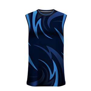 Maillots de football personnalisés imprimés numériquement en polyester/nylon, respirants et anti-humidité, sans manches, avec encolure bandeau - Product Image 4