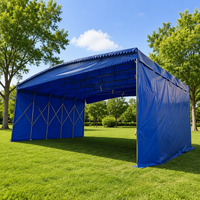 Abri de voiture rétractable manuel en alliage d'aluminium, imperméable et portable, pour garage, barbecue et salons professionnels