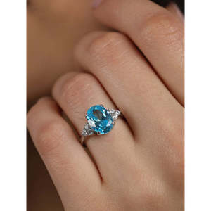 Anillos de Plata de Ley 925 de Primera Calidad para Mujer, Corte Ovalado, Joyería de Compromiso con Diamantes y Baño de Rodio, Tipo Anillo para Hombre - Product Image 4