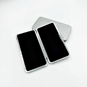 Caja de soporte para pinzas de pestañas brillantes plateadas de alta calidad hecha en fábrica, MOQ bajo, pinzas magnéticas sostenibles, Impresión de embalaje - Product Image 1