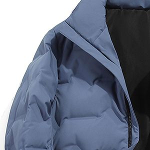 OEM fabricant pakistanais personnalisé lâche imperméable à l'eau gaufré Streetwear doudounes manteau d'hiver pour hommes col montant avant - Product Image 4