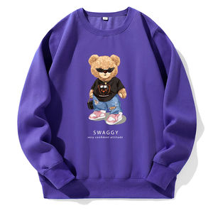 Nouveaux hommes mode contraste couleur pull sweat imprimé ours en peluche automne et hiver confortable hommes décontracté sport à capuche - Product Image 4