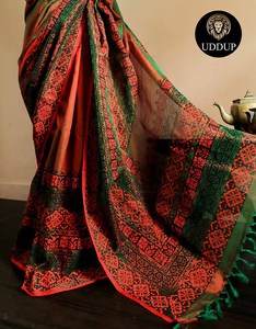 Sari indio de calidad superior Aspecto elegante Ropa de fiesta Sari de seda de algodón a precio al por mayor Exportador y fabricante de India - Product Image 5