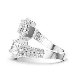 3.686 CT Lab-Grown VVS-VS EF CVD <b>Emerald</b>-Cut Diamond Halo Engagement <b>Ring</b> Women 18KT Gold Sterling <b>Silver</b> Moissanite Options - Product Image 6