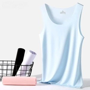 เสื้อแขนกุดไร้แขนบางสำหรับผู้หญิงเสื้อกล้ามไร้รอยต่อสีพื้นสำหรับฤดูร้อน - Product Image 3