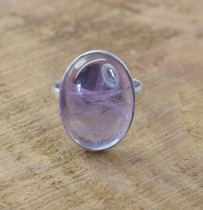 Anillo de Compromiso Hecho a Mano con Piedra Preciosa de Amatista de Corte Ovalado en Plata de Ley 925, Anillo de Moda para Mujer/Unisex para Bodas y Fiestas - Product Image 5