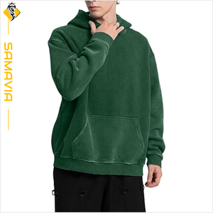 Breathable Fleece <b>hoodies</b> <b>men</b> OEM Custom Pullover Sweatshirt Acid Wash Anti Pilling Quick Dry Embroidered Design - Product Image 2