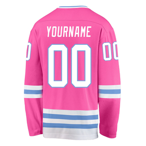 Maillot de hockey sur glace personnalisé de haute qualité avec logo, manches longues, col en V, séchage rapide, effet délavé, évacuation de l'humidité - Product Image 3