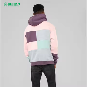Sweat-shirt unisexe élégant à blocs de couleur, 100% coton molletonné/éponge française, séchage rapide, respirant, coupe ample, pour l'hiver - Product Image 3