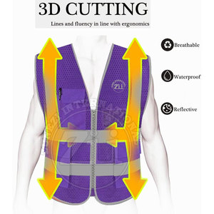 Chaleco de Seguridad Reflectante de Alta Visibilidad con Luz LED Impermeable de Primera Calidad con Diseño Personalizado, Clase 1 ANSI, Ligero, con Logotipo Personalizado - Product Image 4