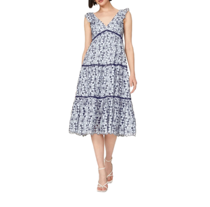 Robe décontractée pour femme tendance 2025, bleu et blanc, coupe flatteuse, design élégant, confortable pour tous les jours, disponible en gros - Product Image 1