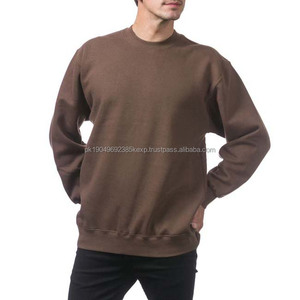 Pull couleur unie hommes vêtements sweats à capuche Top qualité 100% coton respirant hiver col rond basiques hommes sweats - Product Image 3