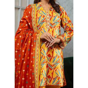 WNS-52098 Conjunto de 3 Piezas de Salwar Kameez Anarkali de Algodón Khaddar con Dupatta para Festivales, Estilo de Vestido Pakistaní e Indio - Product Image 5