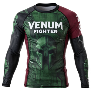 <b>Compression</b> Rash Guard Sublimation Print Breathable Soft Fabric Quick Dry Fit Safety Swim Surf Gym Training Venum Rash Guard - Product Image 4