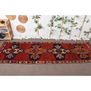 Tapis Turc Vintage Traditionnel Rouge Orange 3.4 X 11.7ft Grande Surface Rectangle Laine Matériau Latex pour Couloir pour Décoration de Chambre - Product Image 2