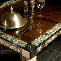 Ensemble de salle à manger Sahala de style antique européen, réglable, en bois massif, finition dorée, couleur personnalisée, pour usage hôtelier
