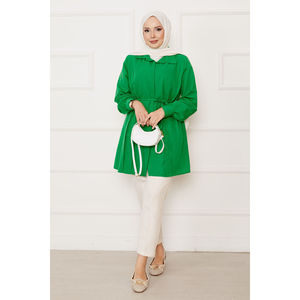 เสื้อฮิญาบ Benetton Modest Tops พร้อมดีเทลจีบและกระดุมซ่อน - Product Image 3