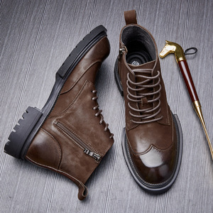 รองเท้าลำลองน้ำหนักเบาพร้อมแผ่นรองซับเหงื่อและโครงสร้างยืดหยุ่น รองเท้าใส่ได้ทุกวันสำหรับผู้ชาย รองเท้าหนัง - Product Image 3