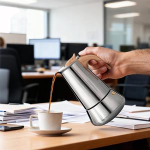 <span class=keywords><strong>Cafetera</strong></span> Espresso de Acero Inoxidable de 350 ml, Compatible con Inducción, <span class=keywords><strong>Cafetera</strong></span> Moka para Todo Tipo de Cocinas, <span class=keywords><strong>Cafetera</strong></span> <span class=keywords><strong>Italiana</strong></span> para un Espresso Aromático en Casa - Product Image 2