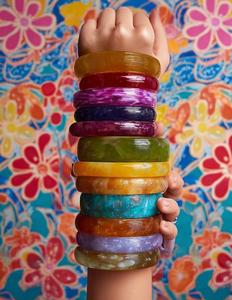 Elegantes Brazaletes de Resina Hechos a Mano e Impermeables para Mujer, Diseño Moderno, Joyería de Moda, Colores Personalizados, Estilo Adorable para Bodas y Festivales - Product Image 3