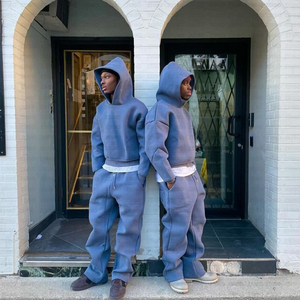 เสื้อฮู้ดดี้ผู้ชายทรงครอป OEM คุณภาพดีที่สุด 400 กรัม ผ้าฝ้ายออร์แกนิค 100% หนานุ่ม ทรงโอเวอร์ไซส์ สไตล์สตรีทแวร์ - Product Image 5