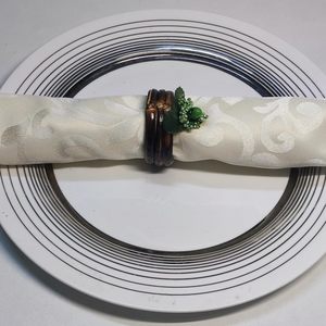 Handcrafted Bamboo Napkin Rings Set of 6 Personalized Table Serving Decor Carbonized - Product Image 6