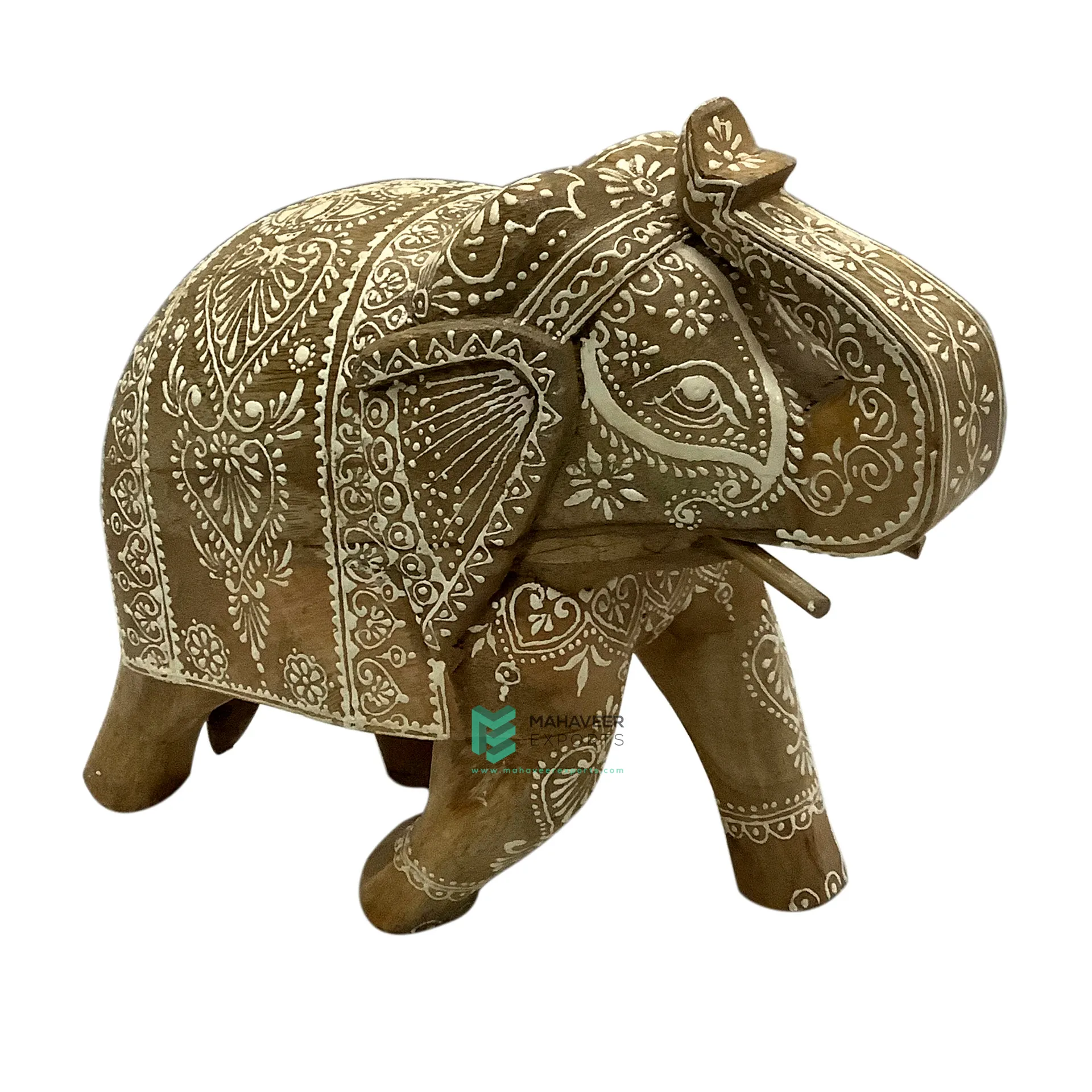 Terlaris Figur Gajah Kayu Yang Dilukis dengan Tangan Indah Kerajinan Tangan Patung/Figur Hadiah & Dekorasi Rumah Mebel