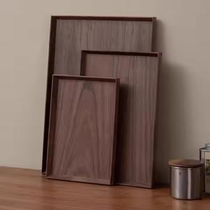 Bandeja Rectangular de Madera Marrón con Asa para Servir Desayuno, Decoración del Hogar, Restaurante - Product Image 1