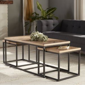 La meilleure table gigogne en métal durable avec des détails artisanaux et un charme antique pour une décoration intérieure élégante à la maison et au bureau - Product Image 1