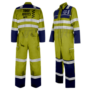 Ensemble de sécurité pour travailleurs en plein air Chemise en polyester boutonnée à bavette avec col rond Vêtements de travail réfléchissants imperméables - Product Image 5