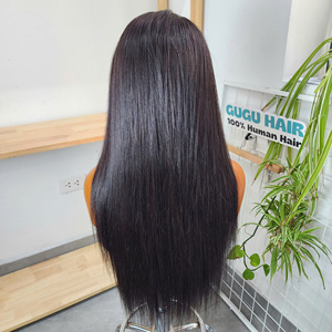 Perruques de cheveux humains 100% naturels vietnamiens bruts, couleur naturelle, lisses comme des baguettes, 24 pouces, double épaisseur, longues, fournisseur Vietnamien - Product Image 5