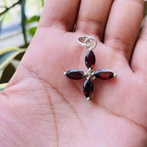 จี้เงินโกเมนจี้แต่งงานจี้ออกแบบ925จี้เงินแท้จี้แฟชั่นของขวัญโกเมนธรรมชาติ - Product Image 6