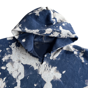 <b>Bleached</b> Thrashed Men Hoodies Blue Blank Tie Tye Pullover Cotton Blended Hoodie Basics Sweatshirt For Unisex - Product Image 3