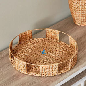 Bandeja DE SERVICIO DE jacinto de agua tejida a mano con toque natural de decoración costera bohemia de artesanos vietnamitas - Product Image 2