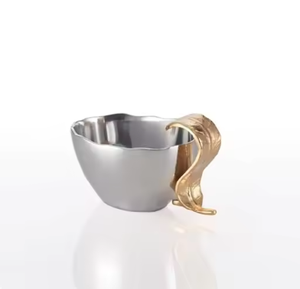 Diseño maravilloso, Decoración de mesa lateral de hoja, cuencos de utensilios de cocina metálicos de calidad superior para el hogar, hoteles, cuencos de servicio de estilo lujoso - Product Image 1