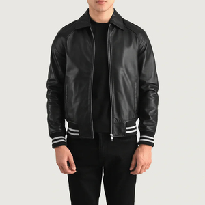 เสื้อแจ็กเก็ตผู้ชายแบบพรีเมี่ยมมีซิปสไตล์วินเทจเสื้อกีฬาในเมืองดูแข็งแรงทนทานมีสไตล์เสื้อแจ็คเก็ตทีมตัวแทนที่มีดีไซน์ทันสมัย - Product Image 3