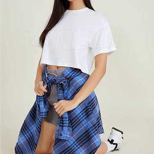 Vente en gros de top court avec impression de logo personnalisé pour femmes nouvel arrivage de haut court ras du cou pour femmes - Product Image 6